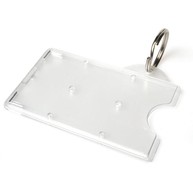 CR80 Enclosed Rigid ID Card Holders wth Key Ring Attachment (Pack of 100) image