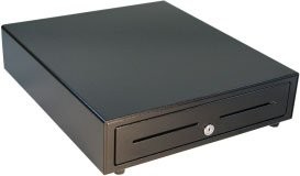 Vasario Cash Drawer (Painted Front with Dual Media Slots, USB Hid. Class End Node Interface, 16 Inch x 18 Inch) - Color: Black