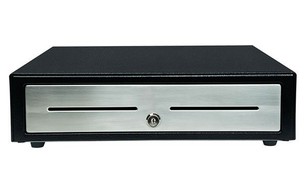STAR MICRONICS, CASH DRAWER, CD4-1616BK55-S2, CHOICE CASH DRAWER, BLACK, 16WX16D, PRINTER DRIVEN, 5BILLL-5COIN, 2 MEDIA SLOTS, CABLE INCLUDED image