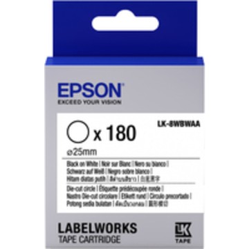 TAPE - LK8WBWAA D-CUT C BLK/: Label Cartridge Die-Cut LK-8WBWAA, 25...