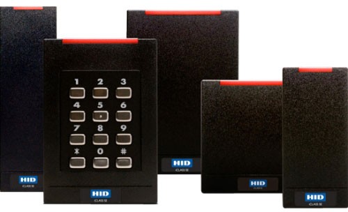 R40 Contactless Smart Card Reader (ICLASS SE E Reader, LF Off, HF STD/SIO/SEOS, Wiegand, TERM, Black)