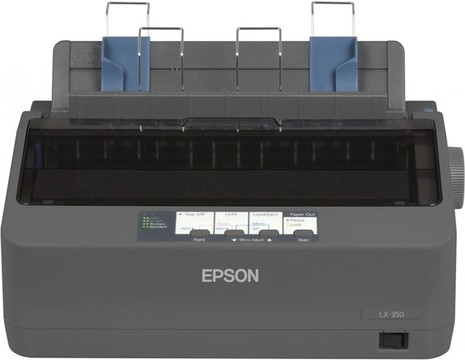 Epson LX-350Plus Impact Printer, 357 CPS, 9-Pin, Serial/Parallel/USB, ORIG+4COPIES)