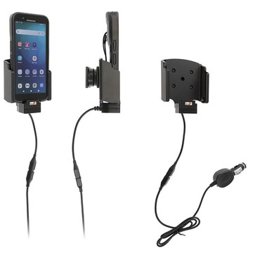 Active Holder with cig-plug, charging via pogo pins for Datalogic Memor 12/17 (with Rubber Boot)