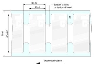 Zebra RFID Label Silverline Micro, 60x25mm