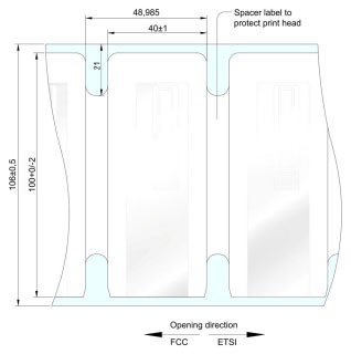 Zebra Silverline Classic II RFID Label, 100x40mm