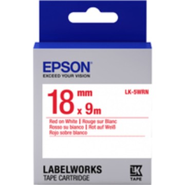 TAPE - LK5WRN STD RED/WHT 18/9: Label Cartridge Standard LK-5WRN Re...