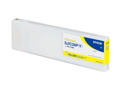 EPSON, TM-C7500, CONSUMABLES, SJIC26P (Y), YELLOW INK CARTRIDGE FOR COLORWORKS TM-C7500, RESTRICTED TO COLORWORKS PARTNERS ONLY