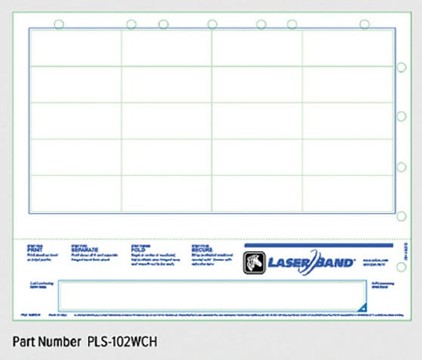 Zebra LaserBand Original Wristbands & Labels Adult, 20 Labels, Hole-Punched, White, 8.5" x 11", Laser