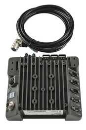 Enhanced dock with integral power supply, Enhanced I/O, 10 to 60 VDC, D ball included. Supports Thor VM1, VM2, or VM3, additional USB ports and Ethernet port.  Recommended when replacing VX8 or VX9 with screen blanking. image