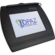 TOPAZ, SIGGEM COLOR 5.7 LCD SIGNATURE PAD, DUAL SERIAL + HSX (HSB COMPATIBLE FOR CITRIX + REMOTE + GENERAL USE), REPLACEABLE USB CABLE, GEMGUARD ACTIVE EMR PEN, HORIZ + VERT PEN HOLDERS, WITH SOFTWARE image