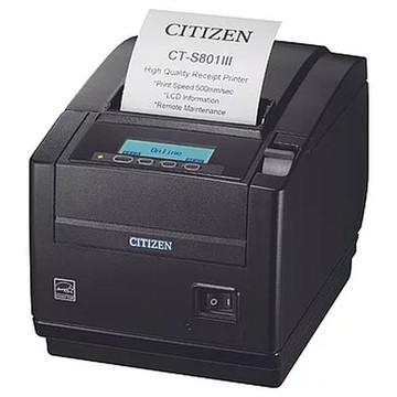Imprimante POS thermique Citizen CT-S801III sortie supérieure, thermique direct, 203 x 203 DPI, USB, série, noir, coupeuse