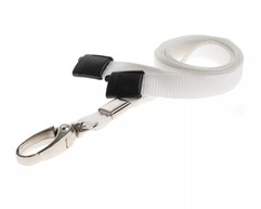 White Lanyards with Metal Lobster Clip (Pack of 100) image