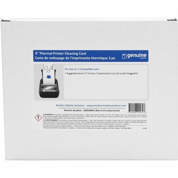 Brother RuggedJet CleanCard Cleaning Card 3in x 6in, 25 Cards, RuggedJet 3 Series