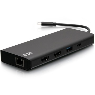 C2G USB C Dual Monitor Docking Station - USB Type C, Black