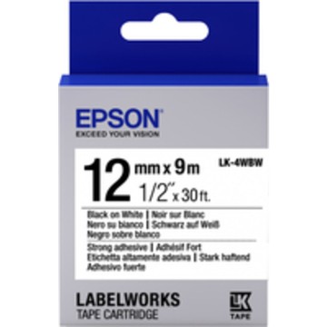 TAPE - LK4WBW STRNG ADH BLK/: Label Cartridge Strong Adhesive LK-4...