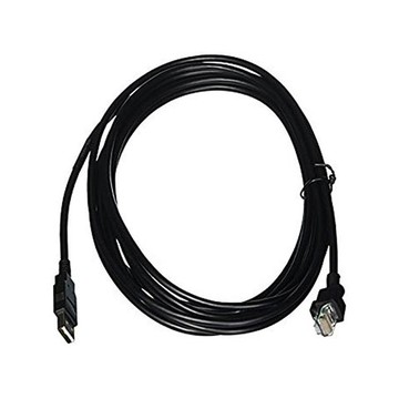 Cable: USB, black, Type A, straight, 5V external power with ferrite