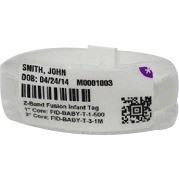 Zebra Infant Adjustable Wristband Vinyl, Adjustable Closure, 0.39x8.5in, White, Matte