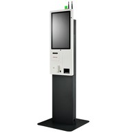 Posiflex, 24‘ Cachet kiosk, wall mount, Intel Celeron J6412 Quad Core with stand, 3’ printer, camera, WiFi, 4G DDR4, 128 GB M.2 SSD, no operating system image
