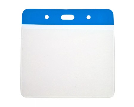 Blue Top Vinyl Visitor Pass Holders 103x80mm - Landscape (Pack of 100)