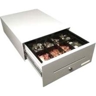 APG Nano Cash Drawer White, Plastic Insert, No Lid, Cable In image