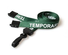 Green Temporary Lanyards with Plastic J Clip (Pack of 100) image