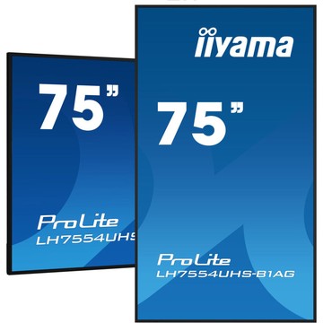 iiyama ProLite LFDs, 190.5 cm (75''), 4K, USB, RS232, Ethernet, Wi-Fi, Android, kit (RS232), black