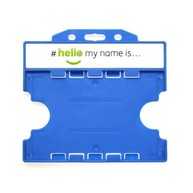 Hello My Name Is' Light Blue Open-faced Dual-Sided Card Holders - Landscape (Pack of 100) image