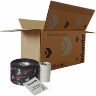 Armor AWX FH, Thermal Ribbon, Black, Wax, 110mm x 74m, Coated Side Out (CSO), (25 per box) image