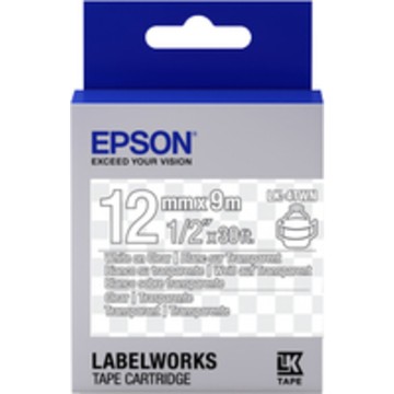 TAPE - LK4TWN CLEAR WHITE/: Label Cartridge Transparent LK-4TWN Tra...
