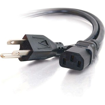 C2G 8ft 16 AWG Universal Power Cord (NEMA 5-15P to IEC320C13) - Black