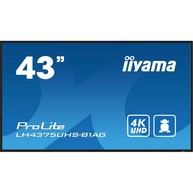 iiyama ProLite LH4375UHS-B1AG, 24/7, 4K, USB, RS232, Ethernet, Wi-Fi, Android, RS232, black image