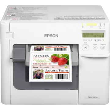 Epson ColorWorks C3500 Colour Label Printer 103mm/s, USB/Ethernet, Cutter, Display, White