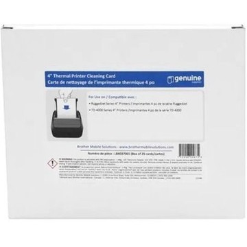 Carte de nettoyage Brother ThermalGuard 4x6, 25 cartes, compatible RJ4/TD4/TJ4