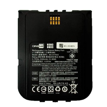 CIPHERLAB, ACCESSORY, LITHIUM ION BATTERY MODULE FOR RS51 SERIES MOBILE COMPUTERS, 5300 MAH WITH NFC ANTENNA - SAME AS BRS50BATTERY1,BRS51BATTERY5, BRS51BAT00007, BRS51BAT00008, BRS51BAT00010,