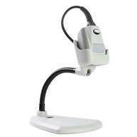Code Barcode Reader CR1100, 2D, Healthcare, includes: cable, USB, 8 ft Coiled USB cable, US2 stand. Color: light gray image