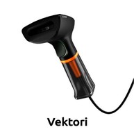 Vektori 2D handheld scanner, black image