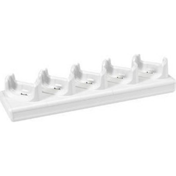 MC40 White, Healthcare 5 Slot Cradle - Charge only, Disinfectant Ready. Must order power supply (PWR-BGA12V50W0WW) and DC cable (CBL-DC-387A1-01) separatley