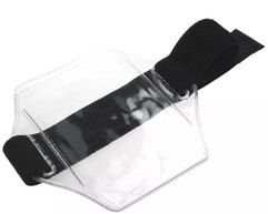 Black Vinyl Adjustable Armband Card Holder image