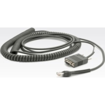 Connection cable, RS232, standard DB9 female, TxD on 2, 20 ft, coiled. Cable code R06