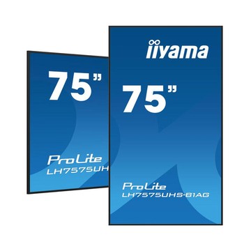 Iiyama ProLite LH7575UHS-B1AG, 190.5 cm (75''), 4K, USB, RS232, Ethernet, Wi-Fi, Android, kit (RS232), black