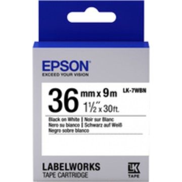 Epson Label Cartridge Standard Tape - LK7WBN,  Black on White, 36/9