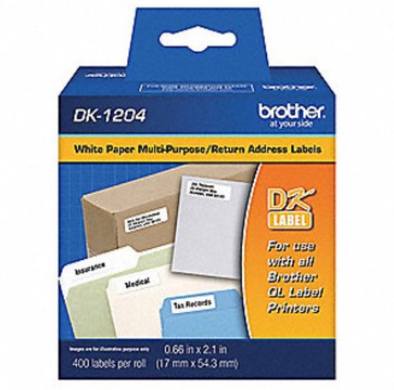 BROTHER MOBILE, 0.66"X2.14"(17MMX54.3MM) MULTI-PURPOSE PAPER LABEL, 400 LABELS/ROLL (EXCLUSIVE PARTNERS ONLY)