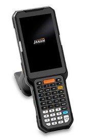 Rugged gun: Android 9, WLAN 802.11a/b/g/n/ac/d/h/i/k/r/v, Bluetooth v5, 4GB/64GB, 2D imager, NFC, 13MP top-facing camera, 42-Key function numeric keypad, 5,700mAh battery, screen protector, handstrap, stylus, stylus tether, AC adapter, US/EU/UK/AU plugs, USB-C cable image