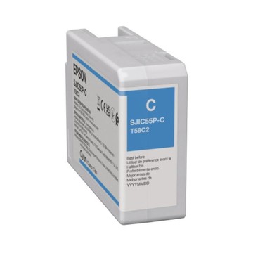 Ink Cartridge Cyan SJIC55(C) for Epson ColorWorks D6500/D6000