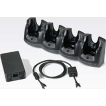 4 Slot Ethernet Charge Cradle Kit includes: 4 Slot Ethernet Cradle, Power Supply PWR-BGA12V108W0WW, DC Cord CBL-DC-382A1-01, and buy country specific 3 wire AC Cord separately.