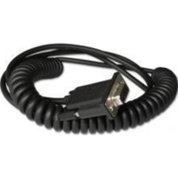 RS323 cable, black, 3.0m, coiled, host power with EAS