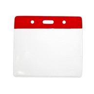 Red Top Vinyl Visitor Pass Holders 91x65mm - Landscape (Pack of 100) image