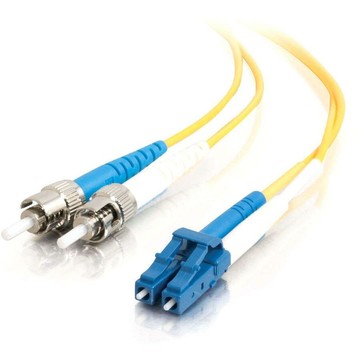 C2G 9.8ft (3m) LC-ST 9/125 OS2 Duplex Single-Mode PVC Fiber Optic Cable - 9.84 ft, Yellow