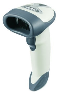 Zebra LS2208, 1D, Standard Range, Cable USB, Stand, White