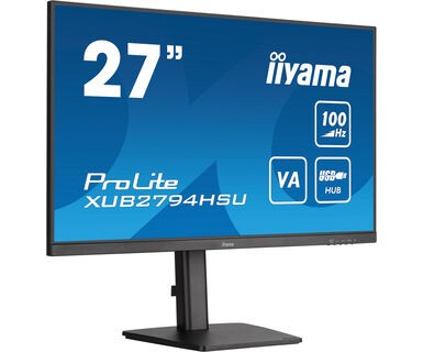 Monitor Iiyama ProLite VA HD-View de 27", Full HD, VA, 100 Hz, 1 ms, Hub USB